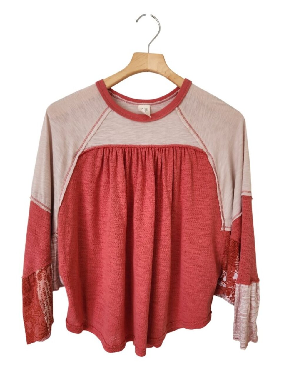 Free People We The Free Oversized Bell Sleeve Top Elevated Boho Prairie Romantic